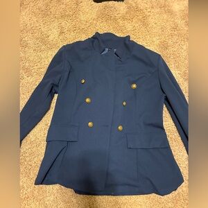 SHEIN Navy Pea Coat with Gold Buttons
